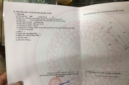 Bán lô đất tại TT Lương Bằng - Huyện Kim Động - Tỉnh Hưng Yên