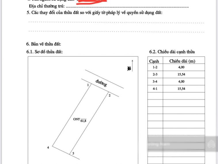 Chính chủ bán lô đất 62m2, MT 4m, full thổ cư, đường 5m, gần Vin, gần Đại lộ Đông Tây.