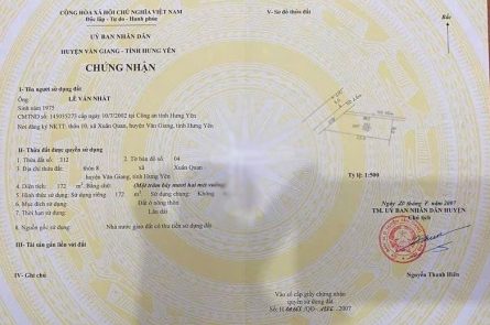 Cần bán 172m2 đất Xuân Quan, Văn Giang, Hưng Yên