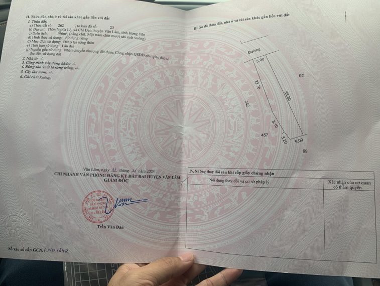 Bán đất thổ cư tại Đan Kim, Văn Giang, Hưng Yên. Giá 35 triệu / m2, pháp lý đầy đủ