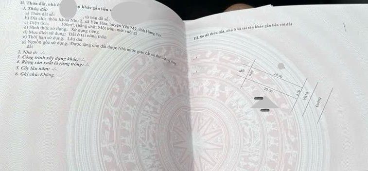 Bán lô đất đấu giá Yên Hòa, Yên Mỹ 100m² – Mặt tiền 5m cực đẹp, bám đường LT 379, gần chợ nông sản