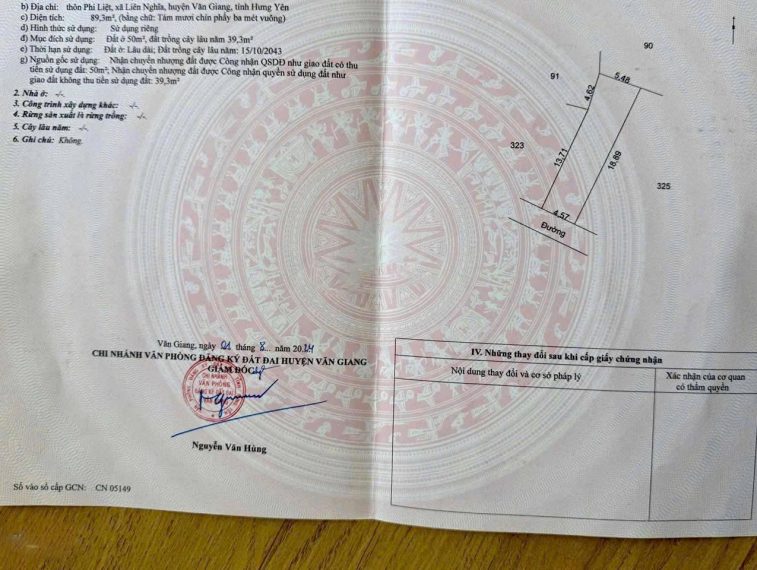 Bán siêu phẩm 89.3m2 đất tại Xã Liên Nghĩa, Văn Giang, Hưng Yên giáp dự án Xuân Cầu và đại lộ Đông Tây
