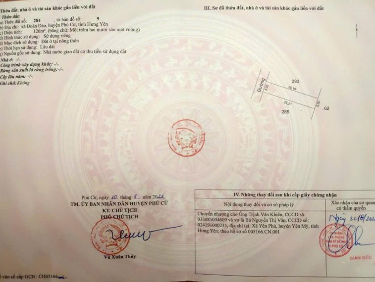 Siêu hiếm! Bán gấp lô đất vàng, nhân đôi giá trị, đón sóng giải ngân đầu tư công Phủ Cừ, Hưng Yên.