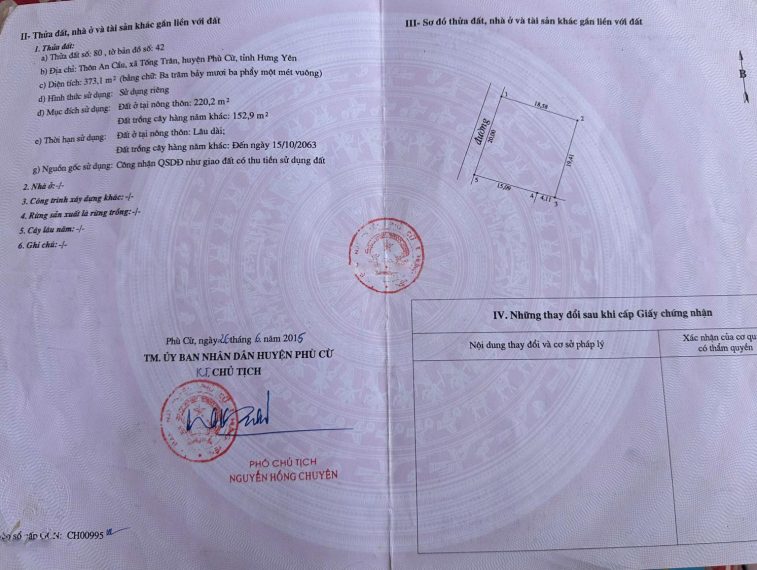 Bán ngay 373.1m2 đất mặt tiền 20m tách thửa đẹp tại Tống Trân, Phù Cừ, Hưng Yên