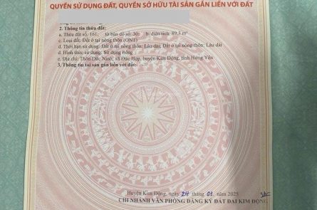 Bán 90m2 đất Kim Động, Hưng Yên, giá siêu rẻ chỉ 1,4 tỷ