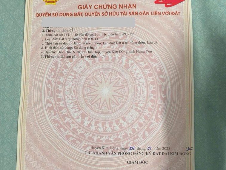 Bán 90m2 đất Kim Động, Hưng Yên, giá siêu rẻ chỉ 1,4 tỷ
