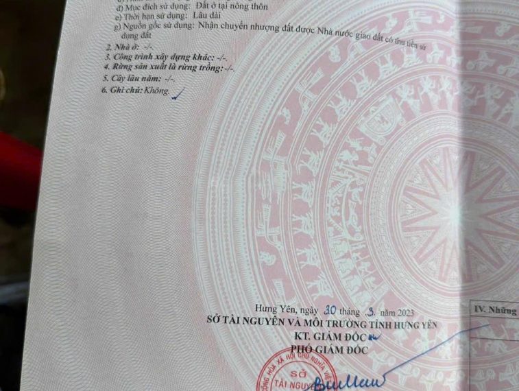 Chính chủ cần bán 107m2 siêu phẩm đấu giá Hoàng Trạch, Mễ Sở mặt tiền 7,5m đường 6m