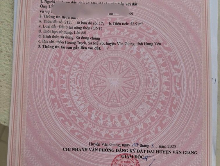 Bán 52.9m2 đất đẹp gần Vành đai 4 cơ hội đầu tư siêu hot thôn Hoàng Trạch, xã Mễ Sở, chỉ 2,2 tỷ